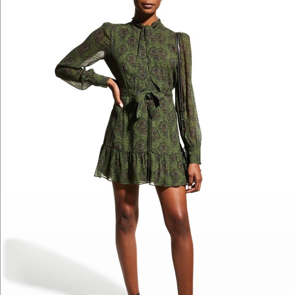 Paige Vittoria Long Sleeve Silk Dress NWT